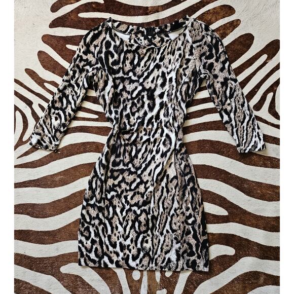 Just Cavalli Animal Print Midi Dress Open Back Size S - Picture 1 of 8